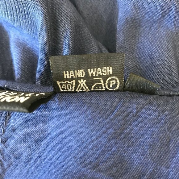 Anandas Women's Blue Floral V Neck Embroidered Casual Pullover Sun Dress Size S - Picture 7 of 8